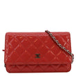 CHANEL WOC Quilted Patent Leather Red Crossbody Bag  front look