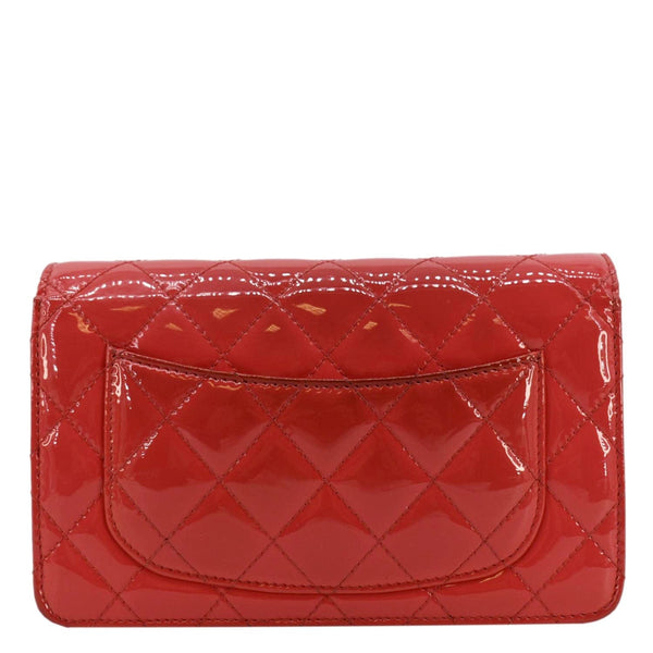 CHANEL WOC Quilted Patent Leather Red Crossbody Bag  back look