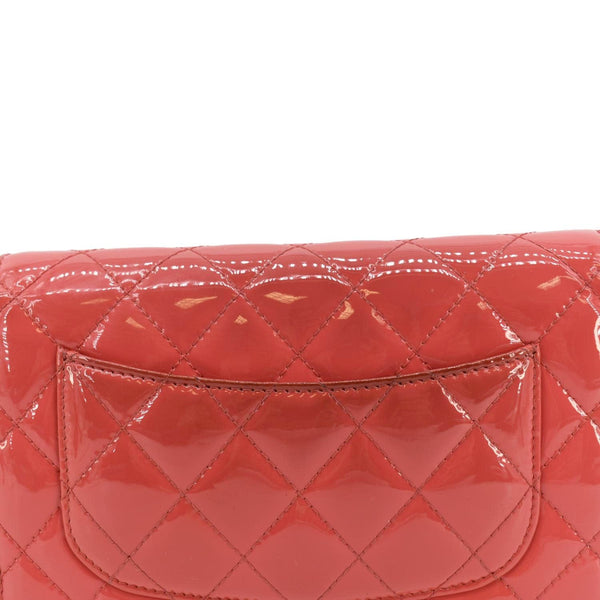 CHANEL WOC Quilted Patent Leather Red Crossbody Bag  back side look