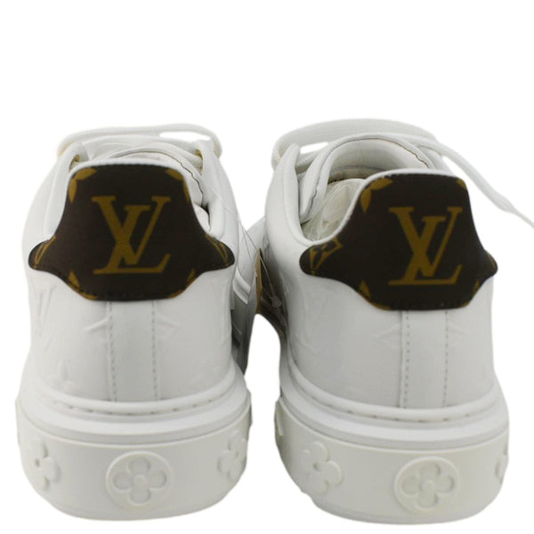 LOUIS VUITTON Time Out Leather Sneakers White Size 37