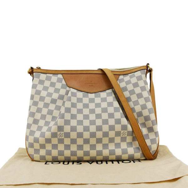 LOUIS VUITTON Siracusa MM Damier Azur Shoulder Bag White