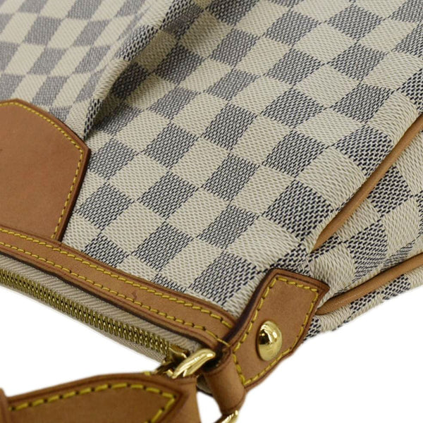 LOUIS VUITTON Siracusa MM Damier Azur Shoulder Bag White