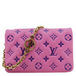 LOUIS VUITTON Coussin Pochette Monogram Embossed Leather Crossbody Bag Pink front look