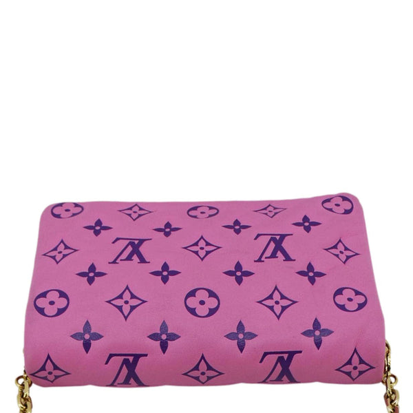 LOUIS VUITTON Coussin Pochette Monogram Embossed Leather Crossbody Bag Pink upper look