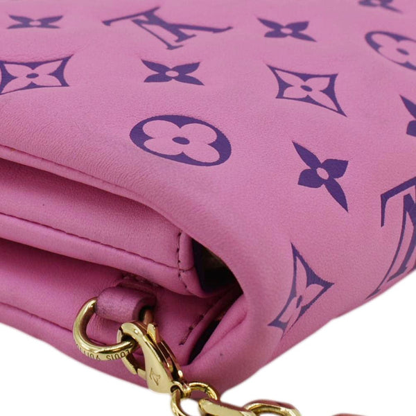 LOUIS VUITTON Coussin Pochette Monogram Embossed Leather Crossbody Bag Pink corne rlook