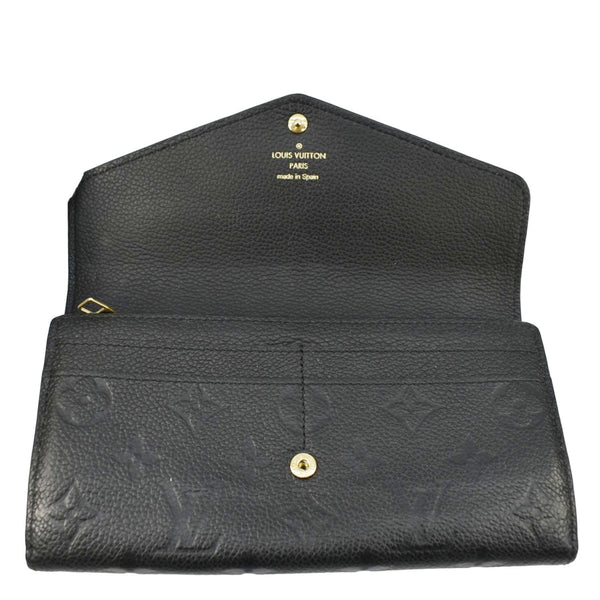 LOUIS VUITTON Sarah Monogram Empreinte Leather Wallet Black