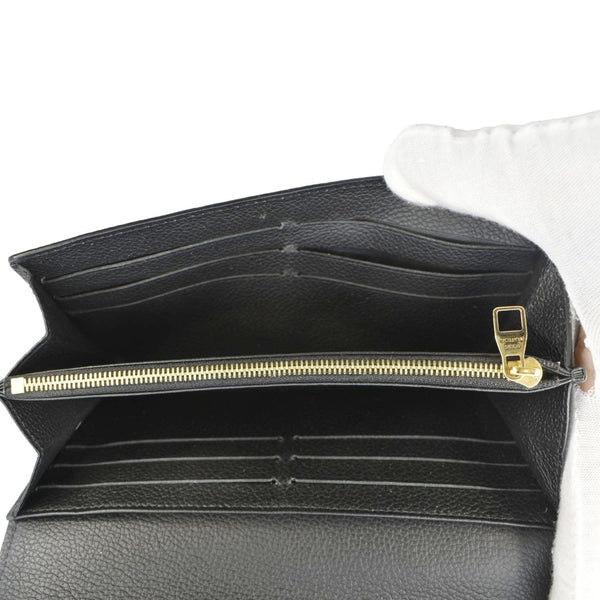 LOUIS VUITTON Sarah Monogram Empreinte Leather Wallet Black