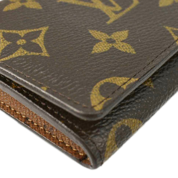 LOUIS VUITTON Monogram Canvas Bi-Fold Card Case Brown