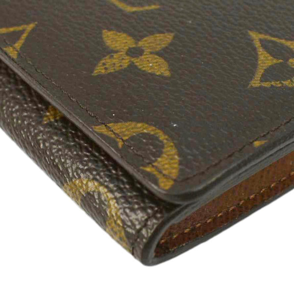 LOUIS VUITTON Monogram Canvas Bi-Fold Card Case Brown