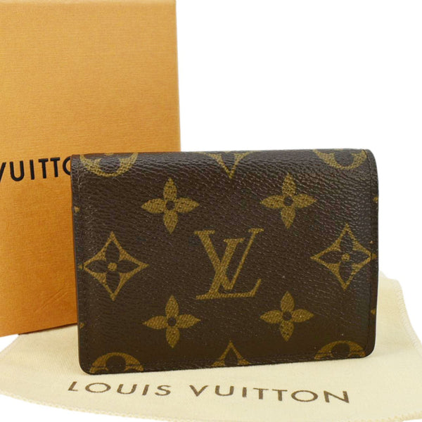 LOUIS VUITTON Monogram Canvas Bi-Fold Card Case Brown