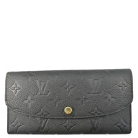 LOUIS VUITTON Emilie Monogram Empreinte Leather Wallet Black