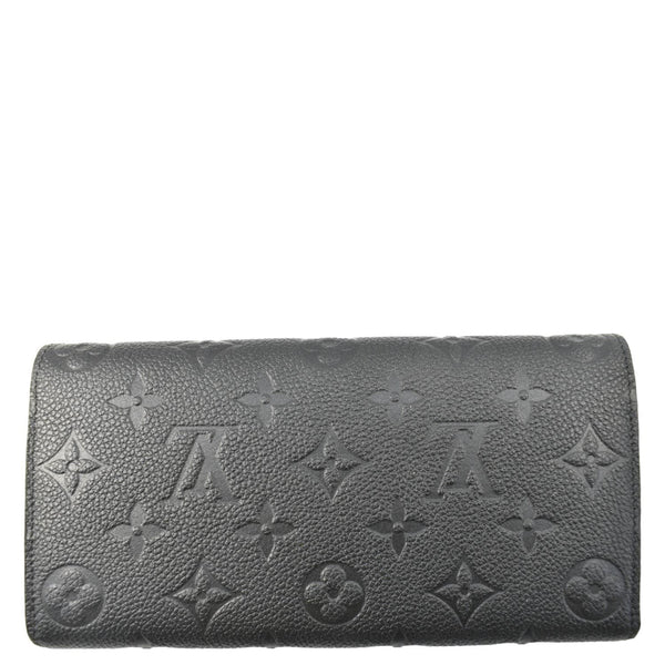 LOUIS VUITTON Emilie Monogram Empreinte Leather Wallet Black