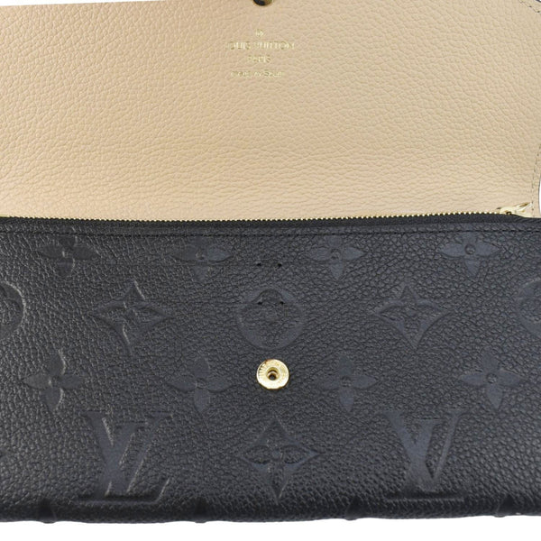 LOUIS VUITTON Emilie Monogram Empreinte Leather Wallet Black