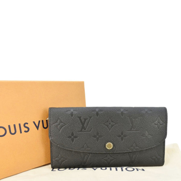 LOUIS VUITTON Emilie Monogram Empreinte Leather Wallet Black