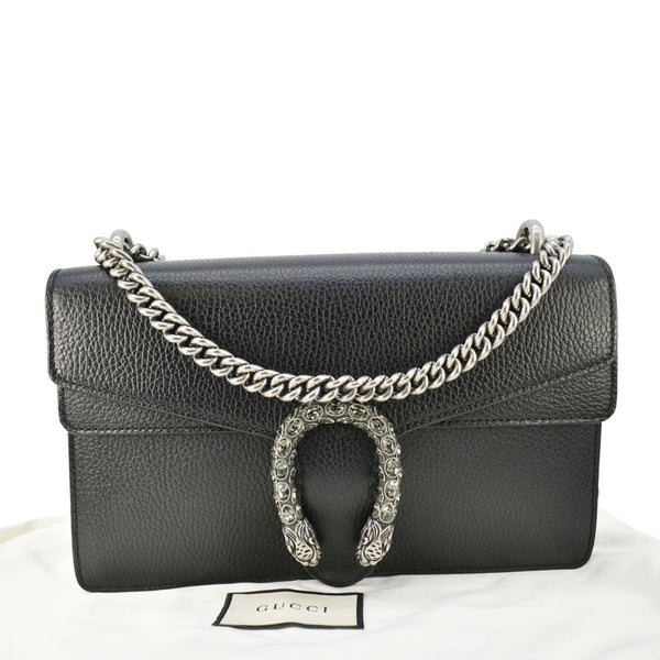 GUCCI Dionysus Small Leather Shoulder Bag Black 400249