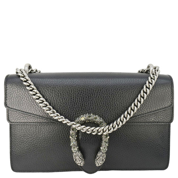 GUCCI Dionysus Small Leather Shoulder Bag Black 400249