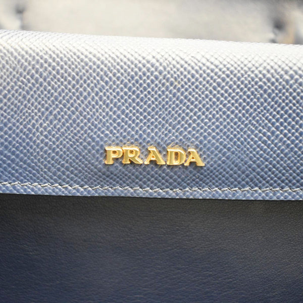 PRADA Double Handle Canvas Tote Shoulder Bag Beige