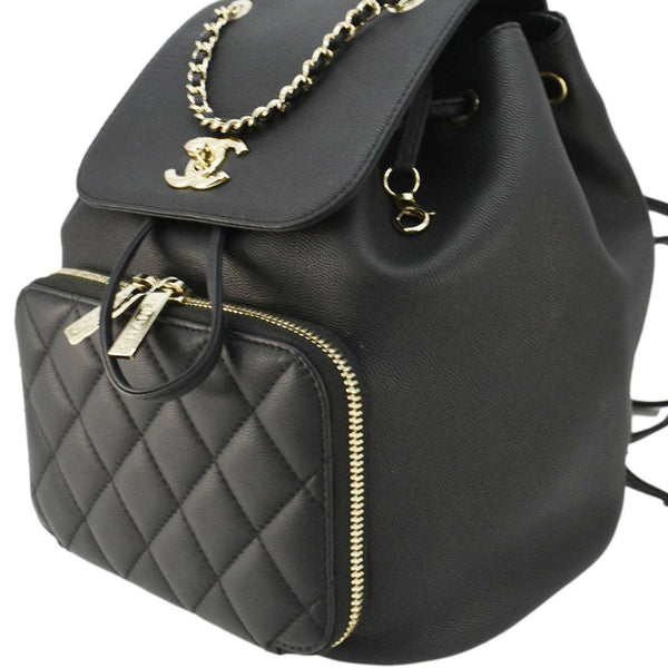 CHANEL Business Affinity Caviar Quilted Backpack Black