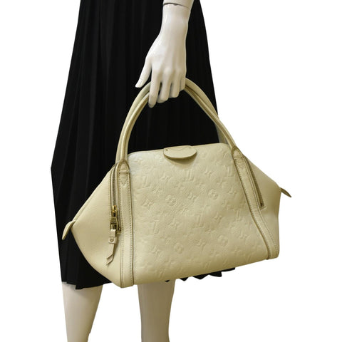 LOUIS VUITTON Marais MM Empreinte Leather Hobo Bag Ivory