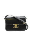 CELINE Classique Triomphe Medium Leather Shoulder Bag Black