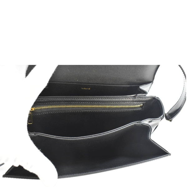 CELINE Classique Triomphe Medium Leather Shoulder Bag Black