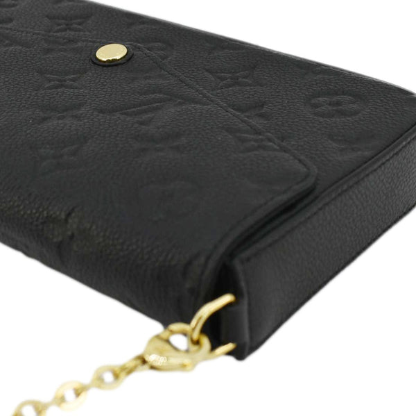 LOUIS VUITTON Felicie Pochette Empreinte Leather Crossbody Bag Black