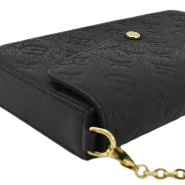 LOUIS VUITTON Felicie Pochette Empreinte Leather Crossbody Bag Black