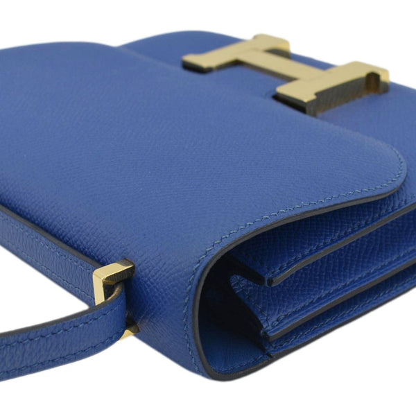 HERMES Constance 18 Bleu Leather Crossbody Bag Blue