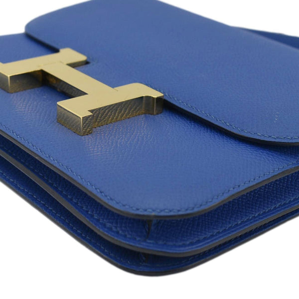 HERMES Constance 18 Bleu Leather Crossbody Bag Blue