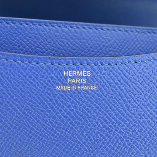 HERMES Constance 18 Bleu Leather Crossbody Bag Blue