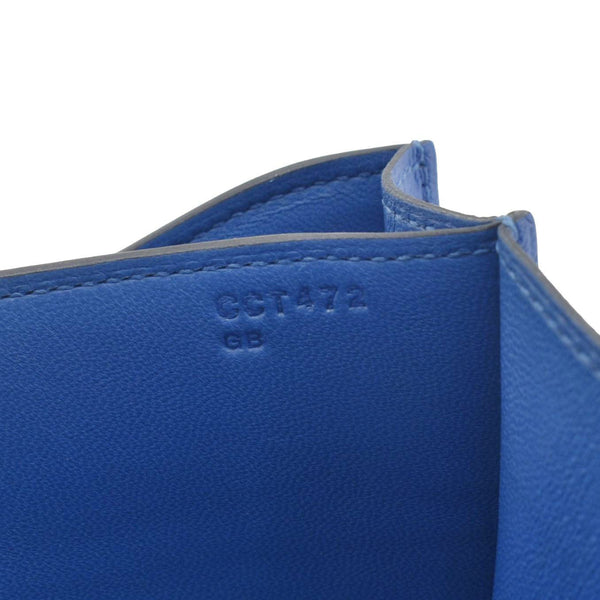 HERMES Constance 18 Bleu Leather Crossbody Bag Blue