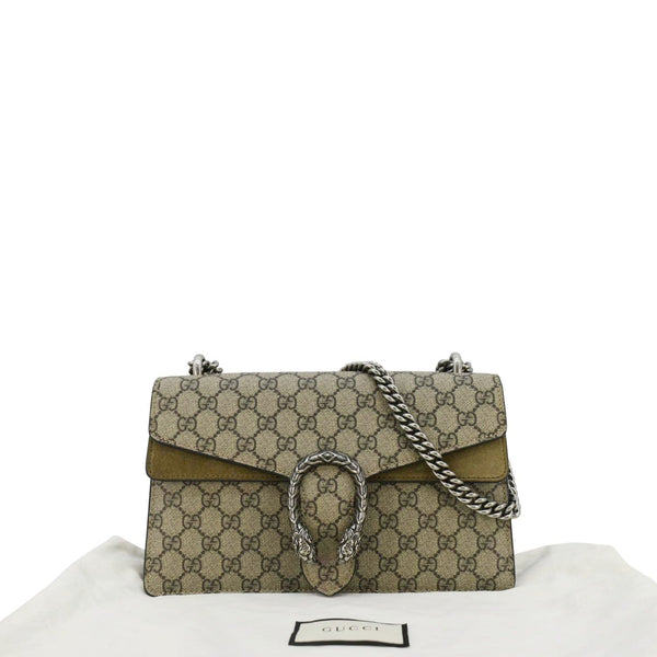 GUCCI Dionysus Small GG Supreme Canvas Shoulder Bag Beige 400249