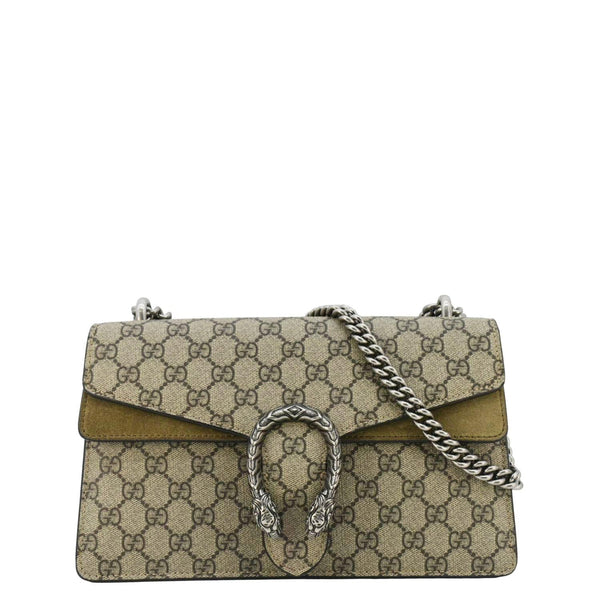 GUCCI Dionysus Small GG Supreme Canvas Shoulder Bag Beige 400249