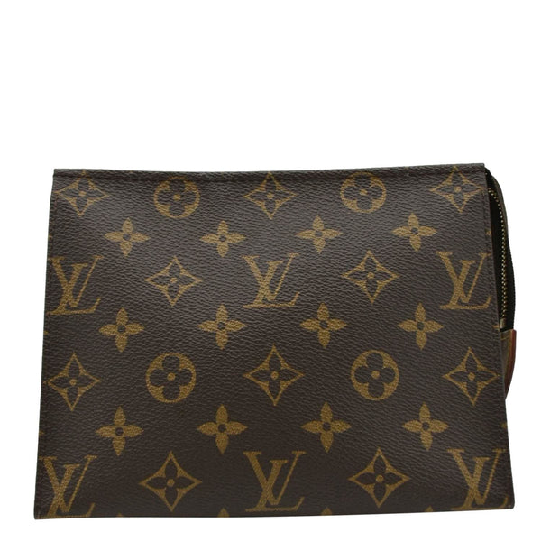 LOUIS VUITTON Toiletry 19 Pouch Monogram Canvas Clutch Brown