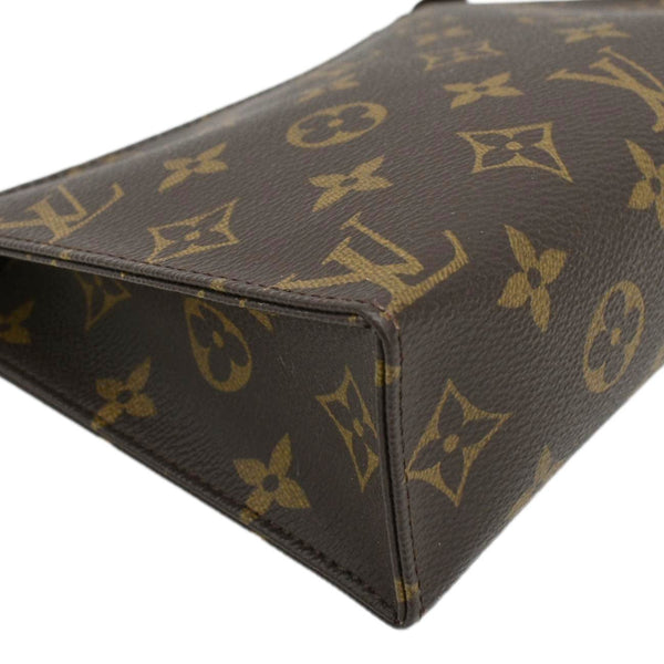 LOUIS VUITTON Toiletry 19 Pouch Monogram Canvas Clutch Brown