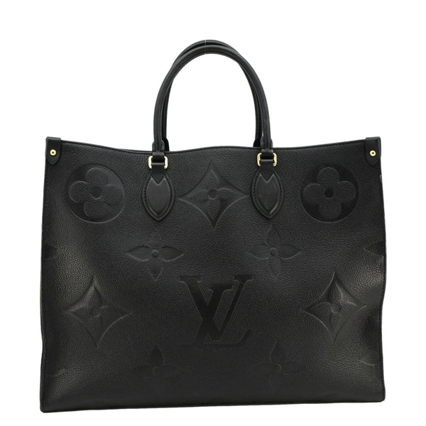 LOUIS VUITTON Onthego GM  Monogram Empreinte Leather Tote Bag Black