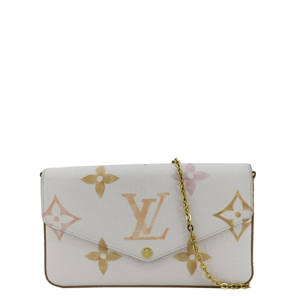 LOUIS VUITTON Felicie Pochette The Pool Giant Monogram Canvas Watercolor Crossbody Bag White