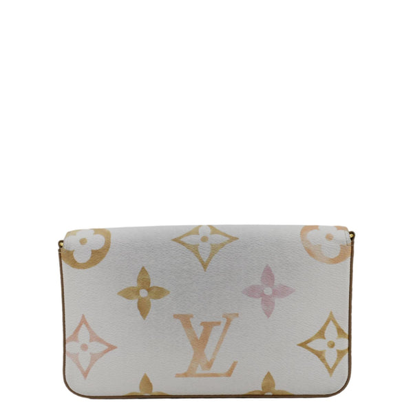 LOUIS VUITTON Felicie Pochette The Pool Giant Monogram Canvas Watercolor Crossbody Bag White