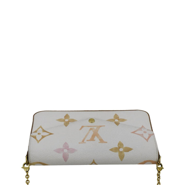 LOUIS VUITTON Felicie Pochette The Pool Giant Monogram Canvas Watercolor Crossbody Bag White