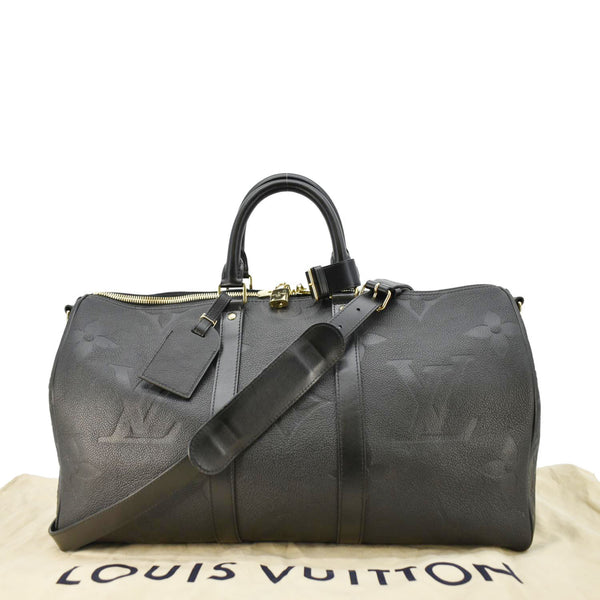 LOUIS VUITTON Keepall Bandouliere 45 Monogram Empreinte Giant Travel Bag Black