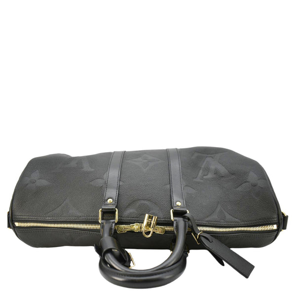 LOUIS VUITTON Keepall Bandouliere 45 Monogram Empreinte Giant Travel Bag Black