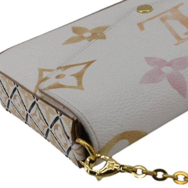 LOUIS VUITTON Felicie Pochette The Pool Giant Monogram Canvas Watercolor Crossbody Bag White