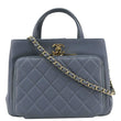 CHANEL Business Affinity Quilted Caviar Leather Shopping Tote Bag Light Blue