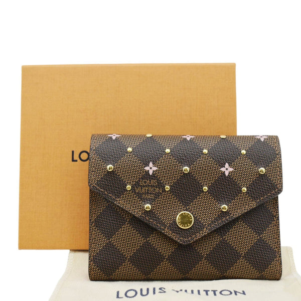 LOUIS VUITTON Studded Victorine Damier Ebene Wallet Brown