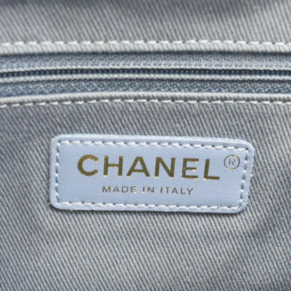 CHANEL Business Affinity Quilted Caviar Leather Shopping Tote Bag Light Blue