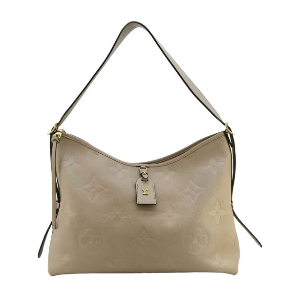 LOUIS VUITTON Carryall MM Empreinte Leather Shoulder Bag Beige