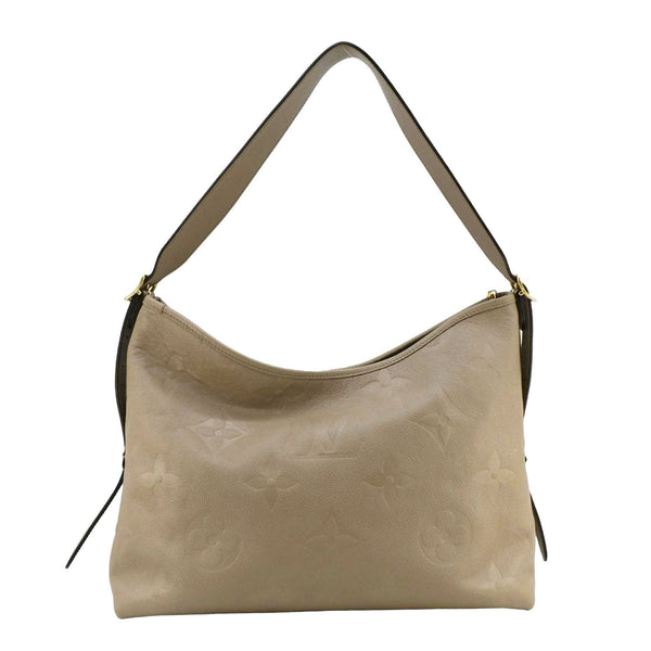 LOUIS VUITTON Carryall MM Empreinte Leather Shoulder Bag Beige