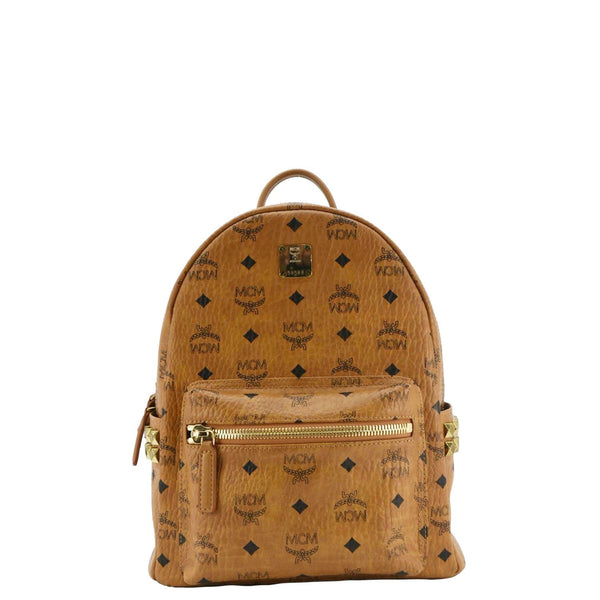 MCM Stark Classic Visetos Canvas Backpack Bag Cognac