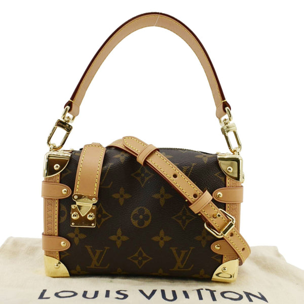 LOUIS VUITTON Side Trunk PM Monogram Canvas Tote Shoulder Bag Brown