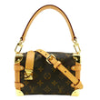 LOUIS VUITTON Side Trunk PM Monogram Canvas Tote Shoulder Bag Brown